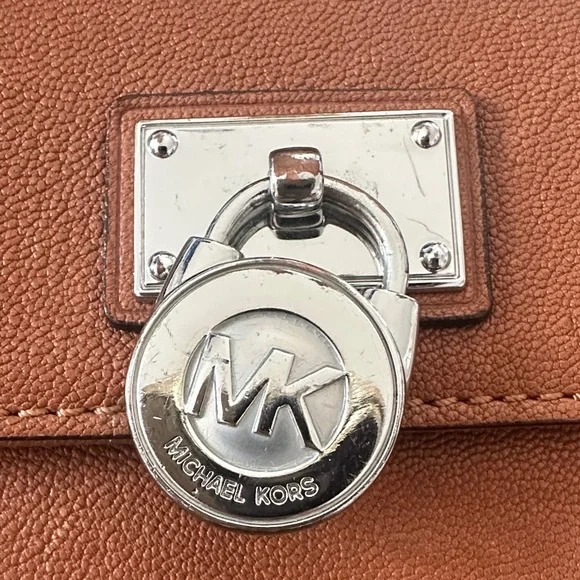 Michael Kors Tan Leather Wallet with Silver Accents - Picture 2 of 6
